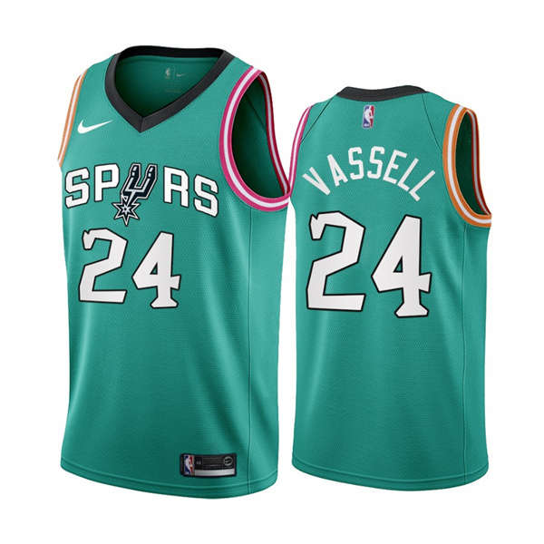 Men' San Antonio Spurs #24 Devin Vassell 2022/23 Teal City Edition Stitched Jersey